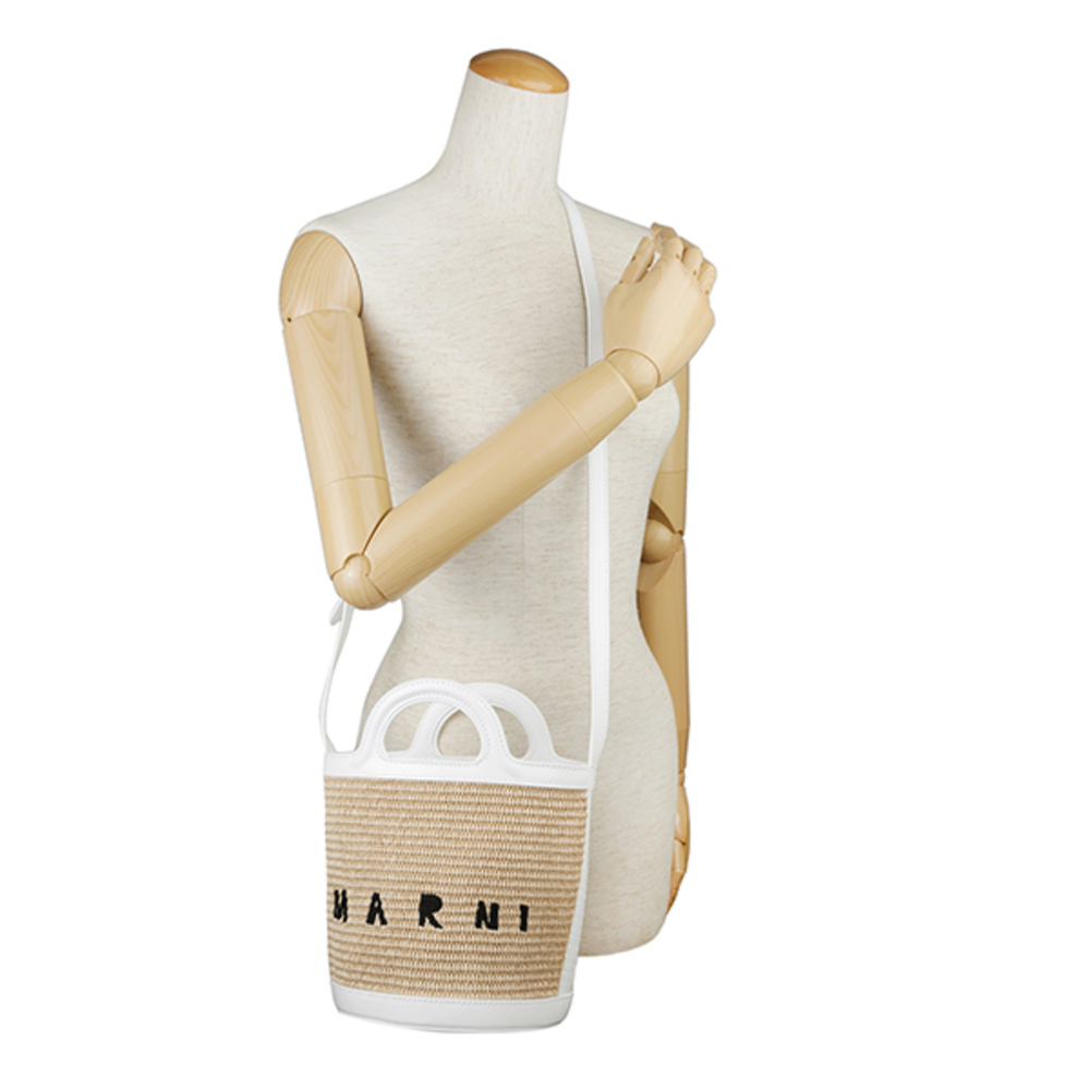 Marni Shoulder Bag Tropicalia Tan White - Picture 6 of 9